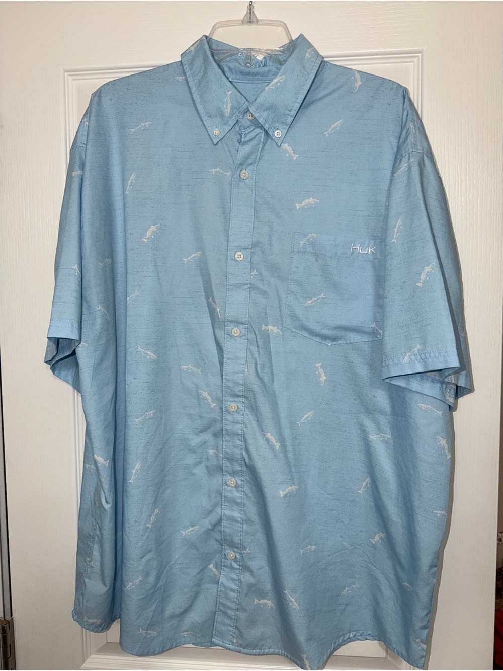 Huk Tide Point Fish Plaid Short Sleeve Shirt